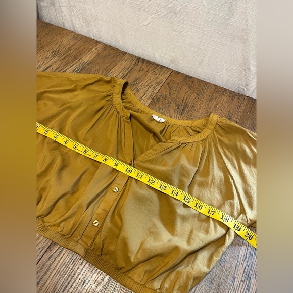 Aerie Mustard Puff Sleeve Crop Top – Size S - Picture 4 of 9